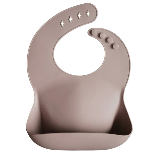 Mushie Silicone Baby Bib - Warm Taupe