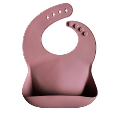 Mushie Silicone Baby Bib - Dusty Rose