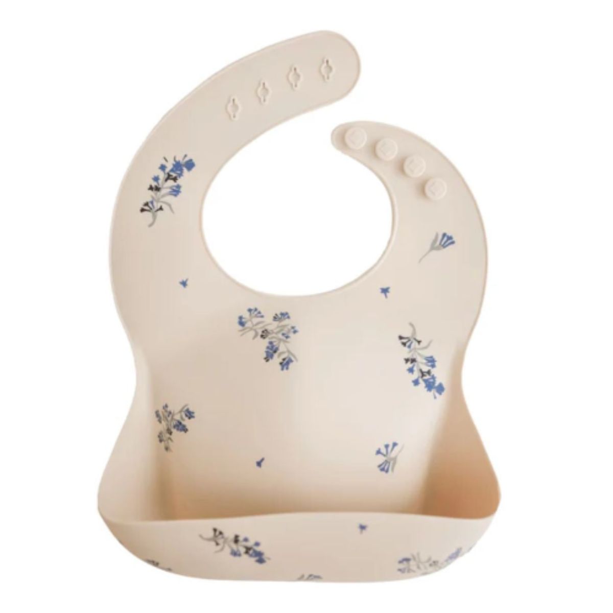Mushie Silicone Baby Bib - Lilac Flowers