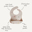 Mushie Silicone Baby Bib - Lilac Flowers on Luna Baby Store Miami