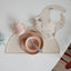 Mushie Silicone Baby Bib - Lilac Flowers on Luna Baby Store Miami