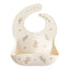 Mushie Silicone Baby Bib - Pink Flowers on Luna Baby Store Miami