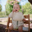 Mushie Silicone Baby Bib - Pink Flowers on Luna Baby Store Miami