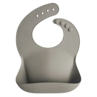 Mushie Silicone Baby Bib - Silver Sage