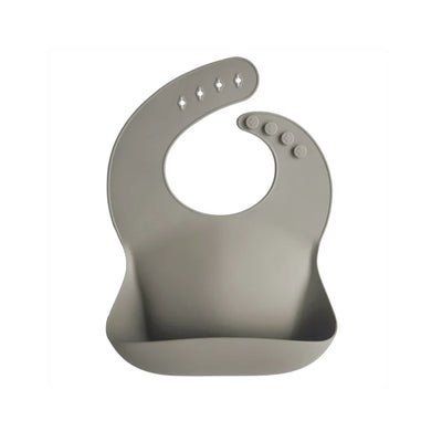 Mushie Silicone Baby Bib - Silver Sage