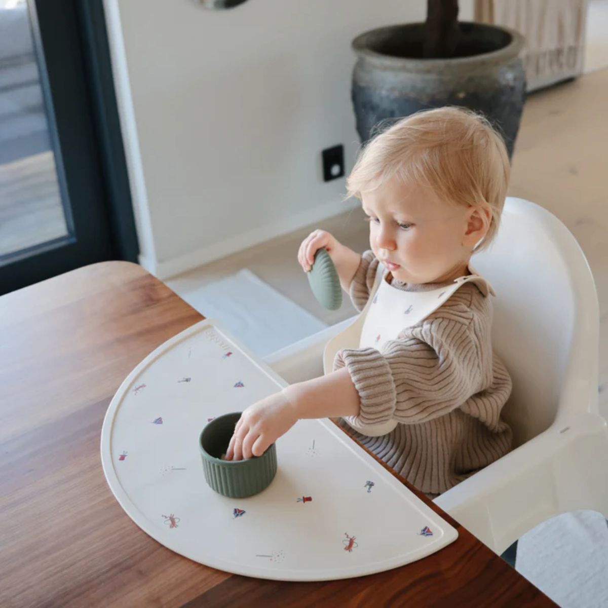 Mushie Silicone Baby Food Containers 3 pack set - Green Combo on Luna Baby Store Miami