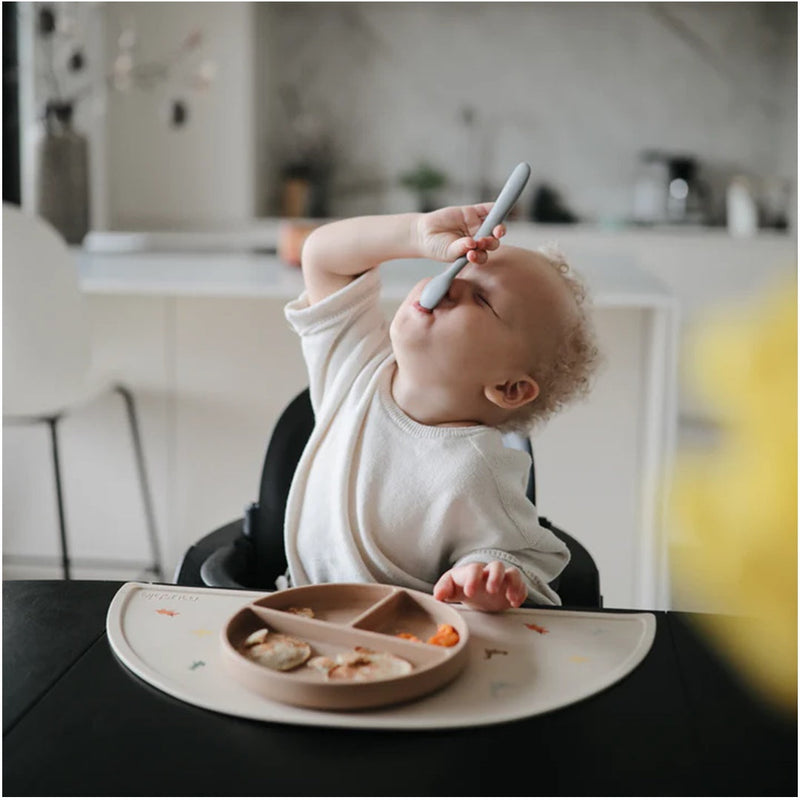 Mushie Silicone Feeding Spoons (Powder Blue) 2-Pack