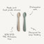 Mushie Silicone Feeding Spoons (Stone/Cloudy Mauve) 2-Pack on Luna Baby Store Miami