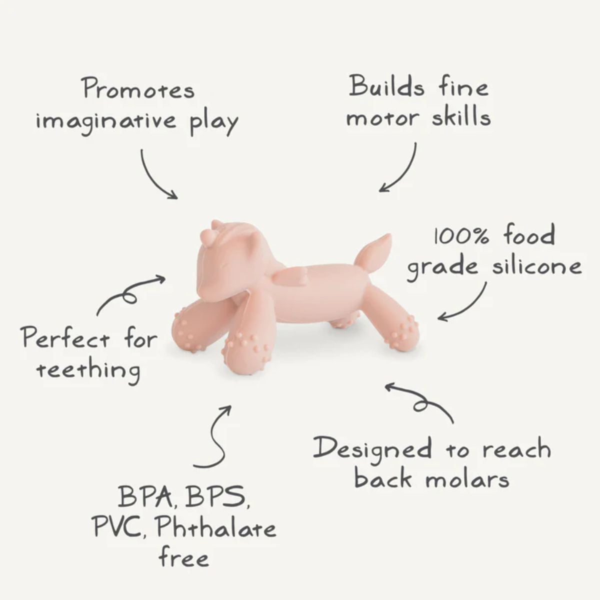 Mushie Silicone Figurine Teether - Unicorn on Luna Baby Store Miami
