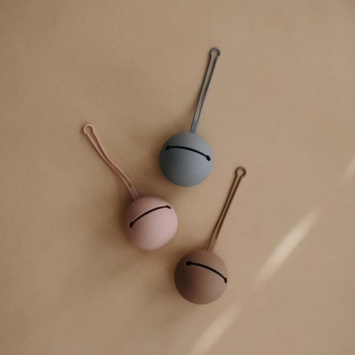 Mushie Silicone Pacifier Holder Case - Cloudy Mauve