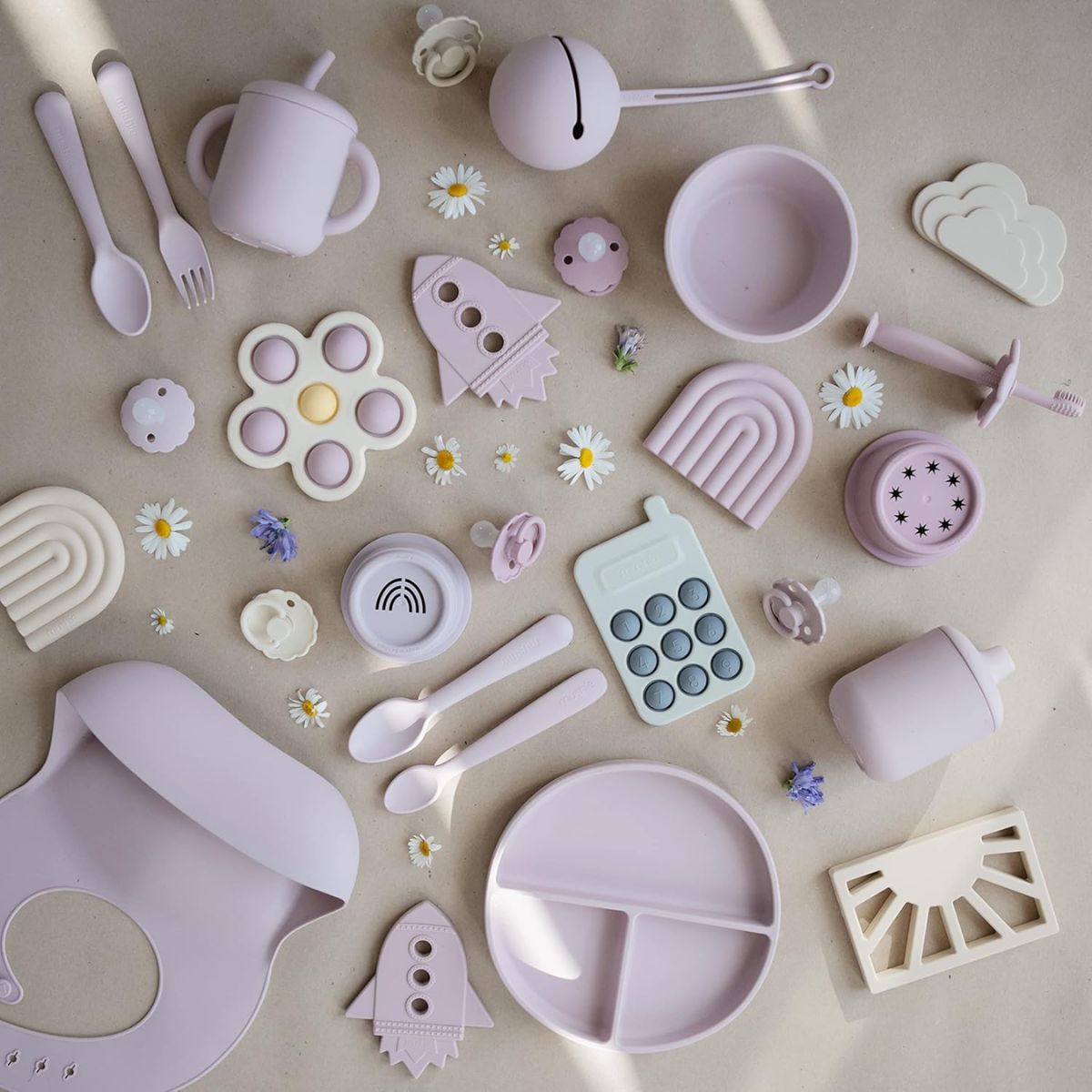 Mushie Silicone Pacifier Holder Case - Soft Lilac