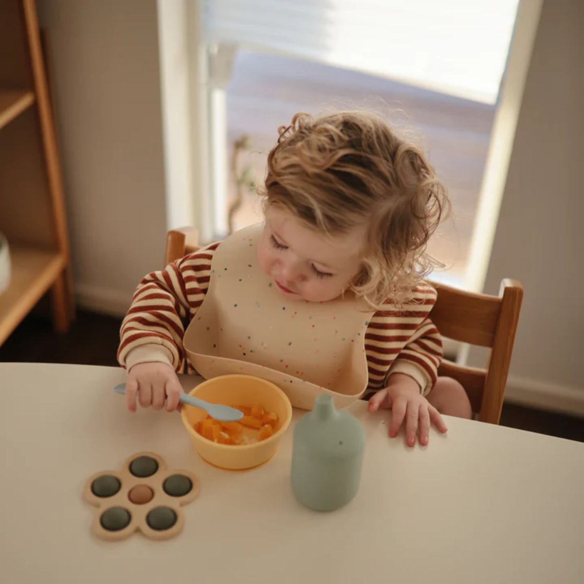 Mushie Silicone Suction Bowl - Daffodil on Luna Baby Store Miami