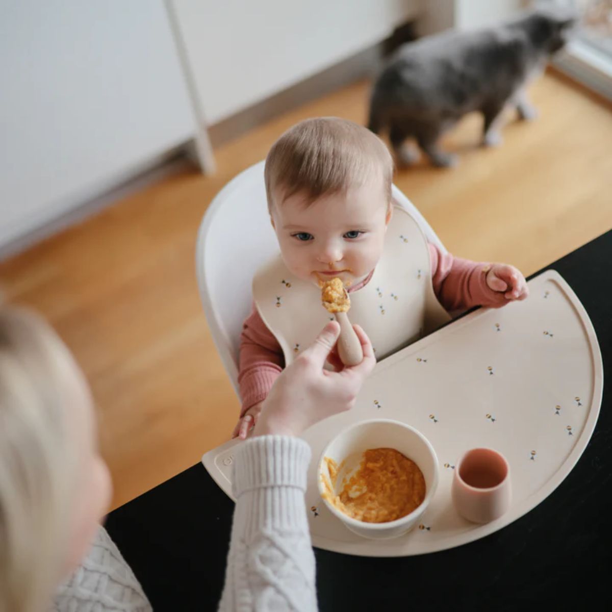Mushie Silicone Suction Bowl - Daffodil on Luna Baby Store Miami