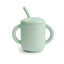 Mushie Silicone Training Cup + Straw - Cambridge Blue on Luna Baby Store Miami