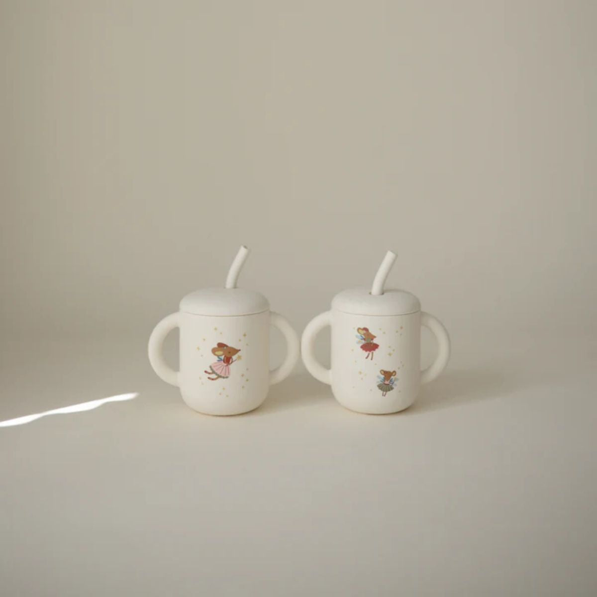 Mushie Silicone Training Cup + Straw - Fairy Mice