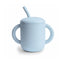 Mushie Silicone Training Cup + Straw - Powder Blue