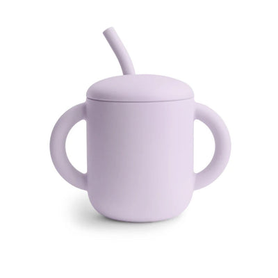 Mushie Silicone Training Cup + Straw - Soft Lilac