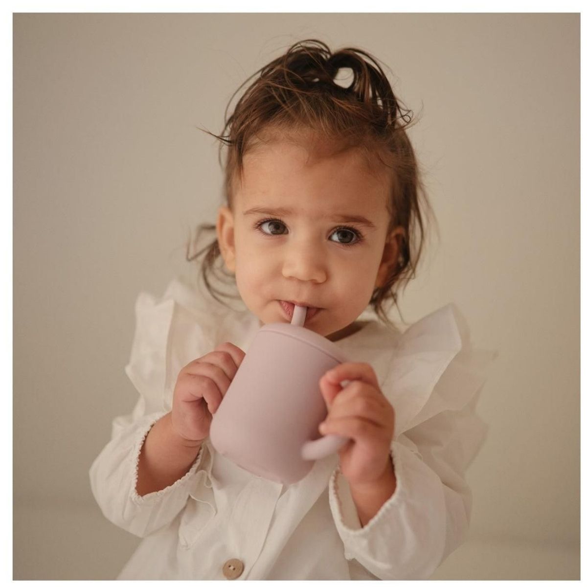 Mushie Silicone Training Cup + Straw - Soft Lilac