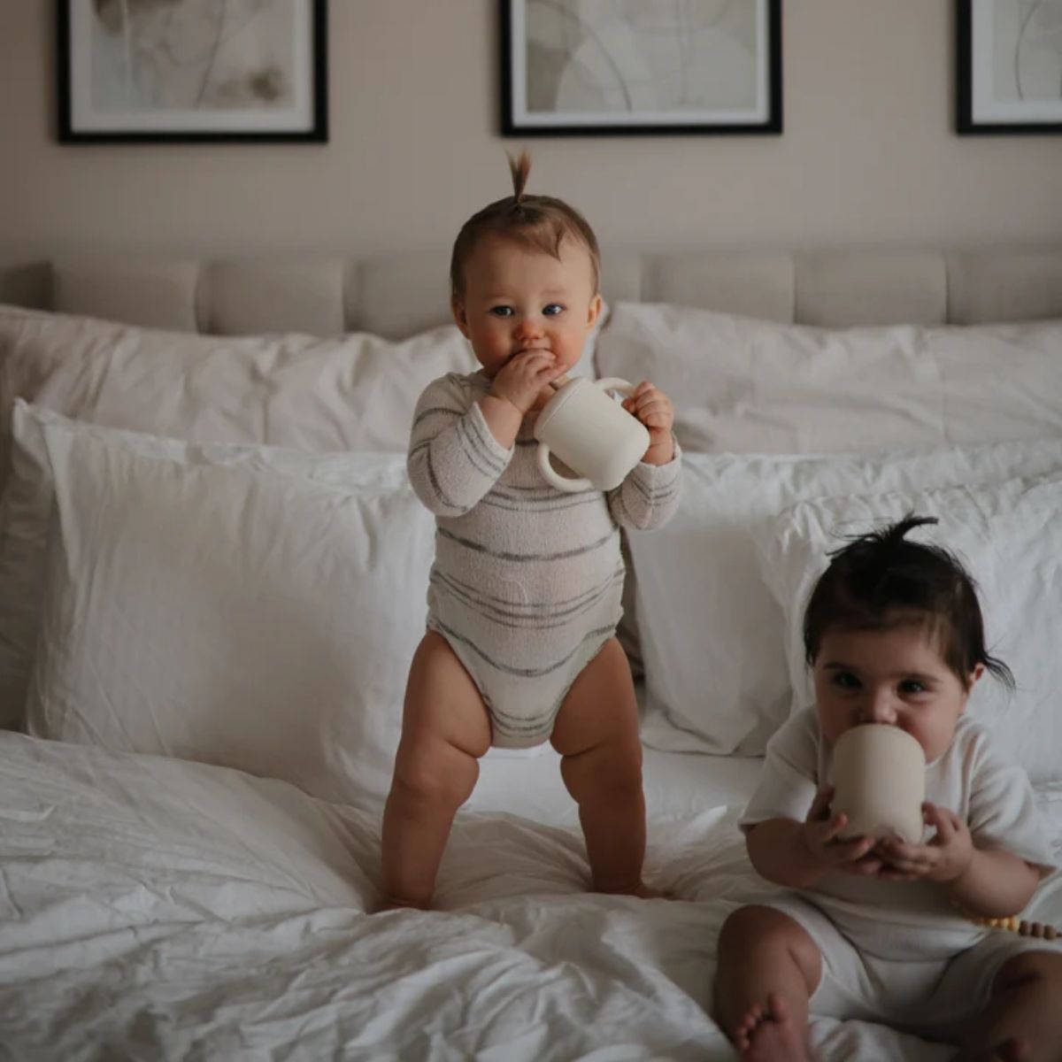 Mushie Silicone Training Cup + Straw - Soft Lilac