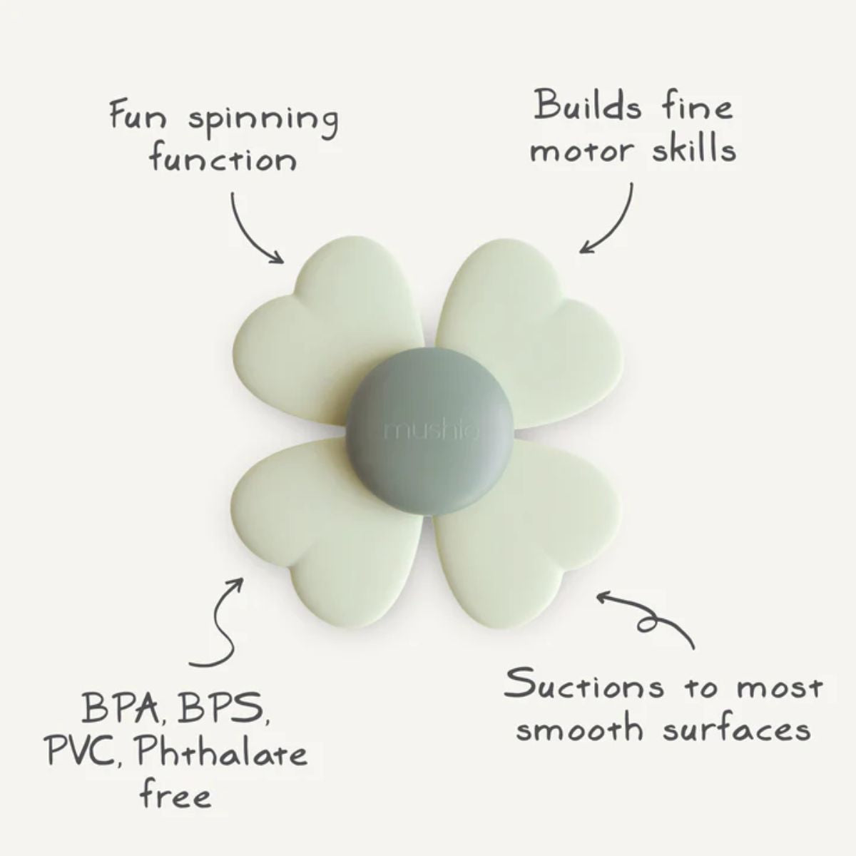 Mushie Suction Spinner Toy - Lucky on Luna Baby Store Miami