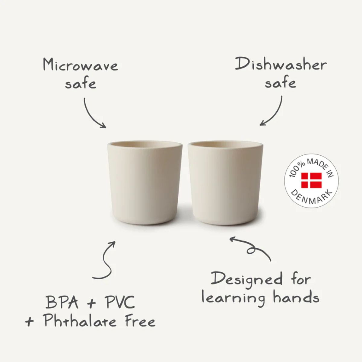 Mushie Dinnerware Cup Set Of 2 - Ivory