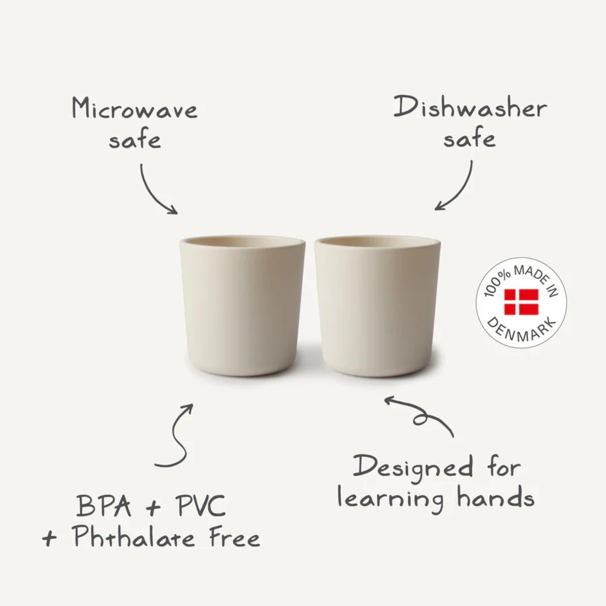 Mushie Dinnerware Cup Set Of 2 - Powder Blue