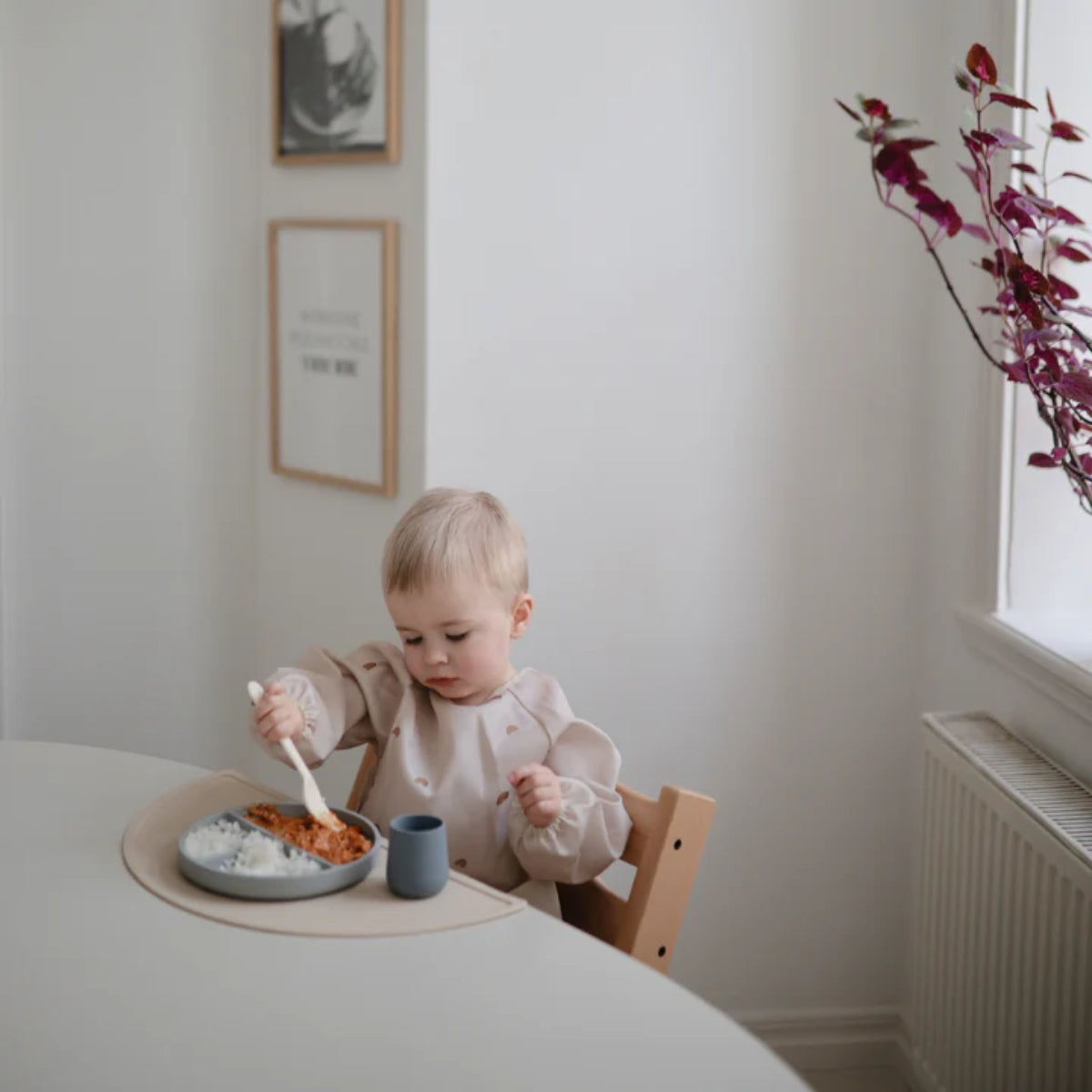 Mushie Fork and Spoon Set - Ivory - Encourages Independent Feeding