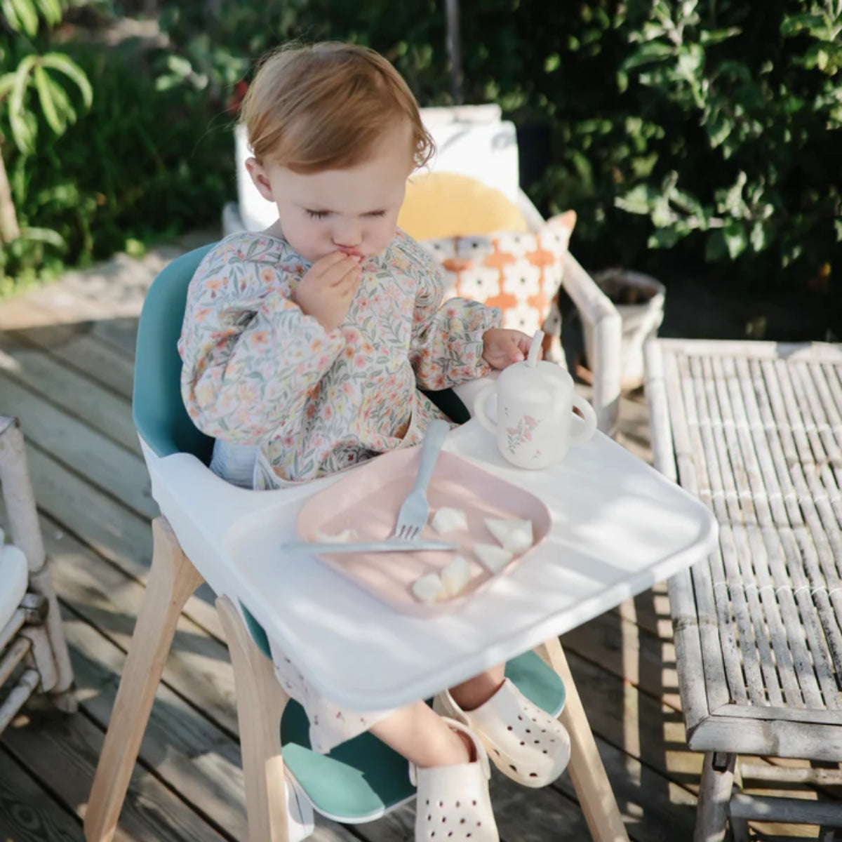 Mushie Fork and Spoon Set - Powder Blue on Luna Baby Store Miami