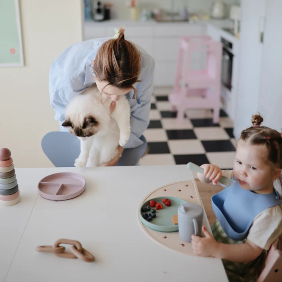 Kit de Talheres Infantil Mushie Sage - Dishwasher Safe for Easy Cleaning