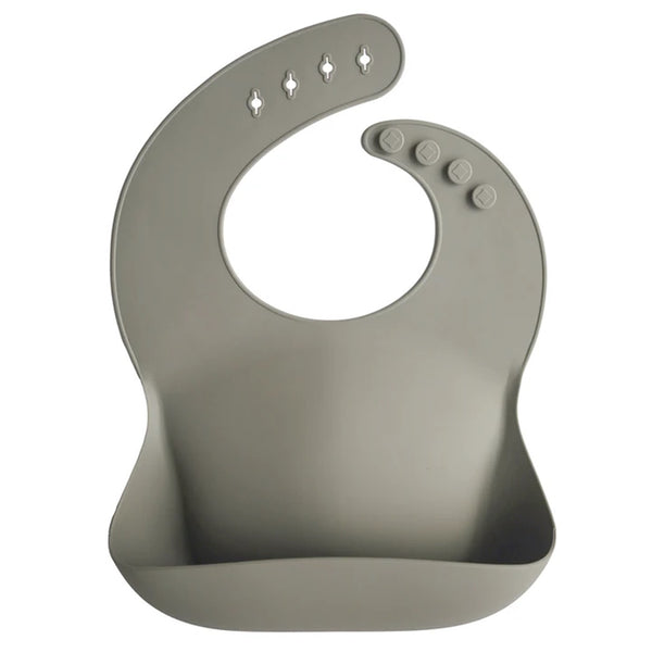 Mushie Silicone Baby Bib - Silver Sage