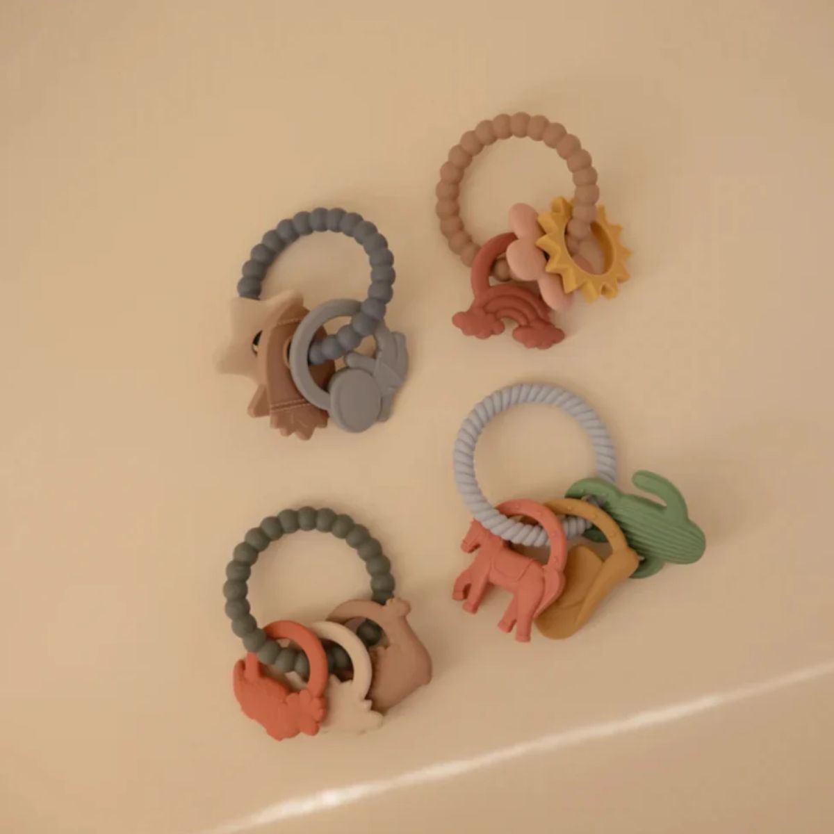 Mushie Silicone Nature Teething Ring Toy