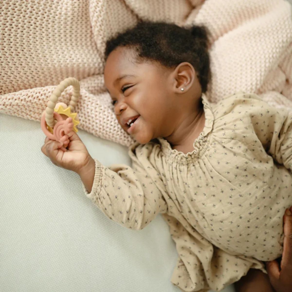 Mushie Silicone Nature Teething Ring Toy