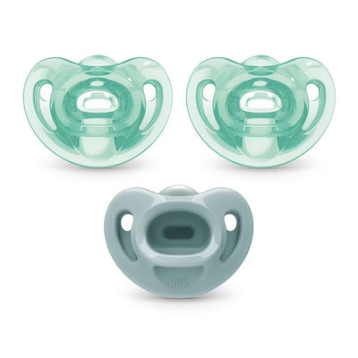 NUK Comfy 100% Silicone Pacifier, 0-6 months 3Pk Green