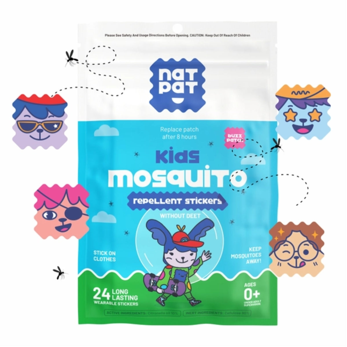 Natural Mosquito Repellent Patches for Kids (BuzzPatch)