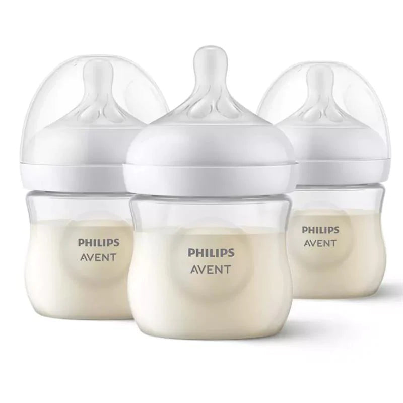 Natural Baby Bottle With Natural Response Nipple 3 Pk- Clear 4 Oz