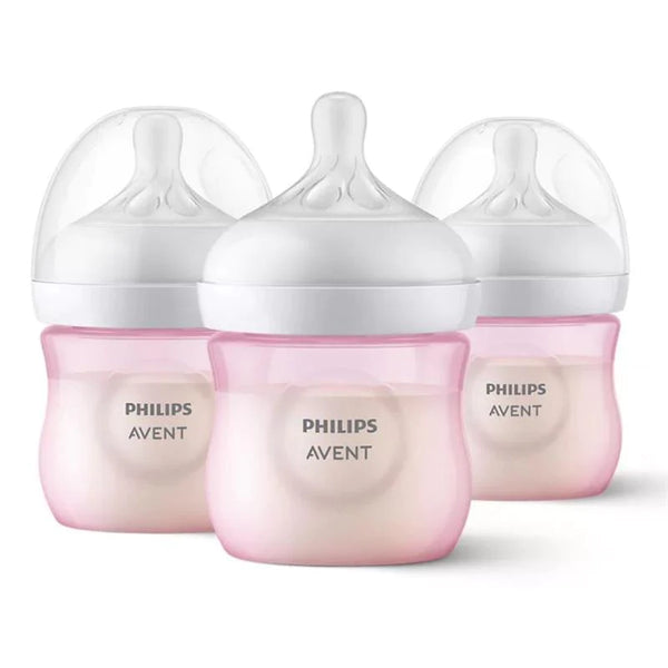Natural Baby Bottle With Natural Response Nipple 3 Pk- Pink 4 Oz