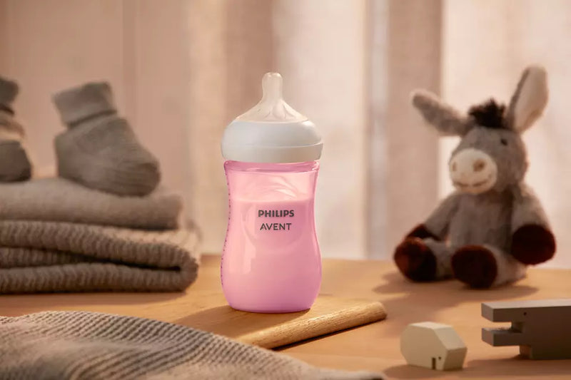 Natural Baby Bottle With Natural Response Nipple - Pink, 9oz, 3Pk