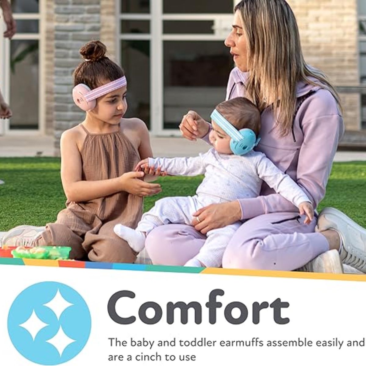Nuby Soft Sounds Adjustable Earmuffs for Babies - Gray