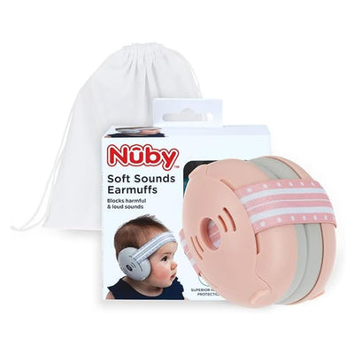 Nuby Soft Sounds Adjustable Earmuffs for Babies - Pink