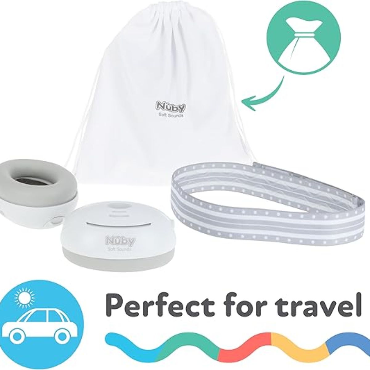 Nuby Soft Sounds Adjustable Earmuffs for Babies - White