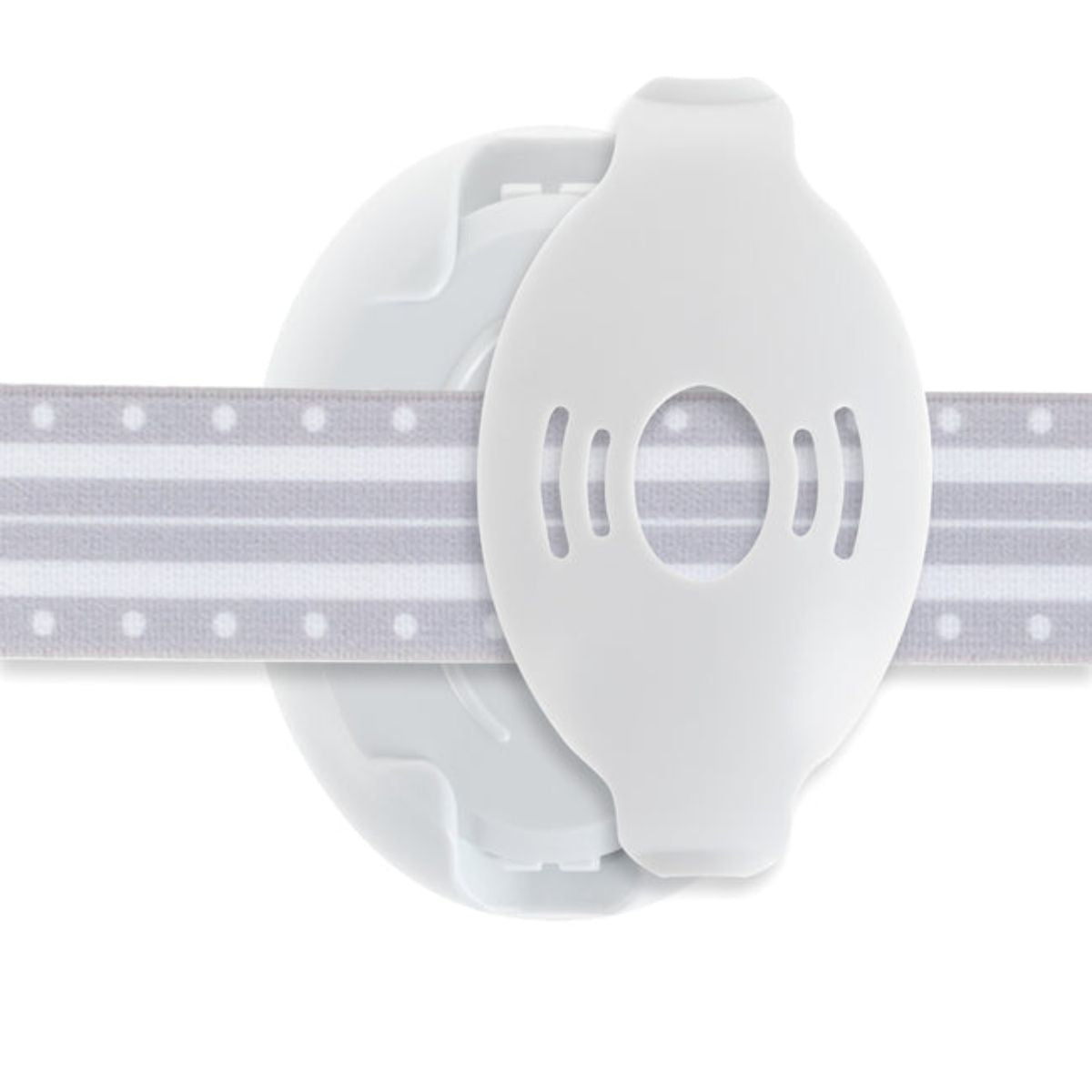 Protetores auriculares ajustáveis Nuby Soft Sounds para bebês, brancos - Secure and Adjustable Fit