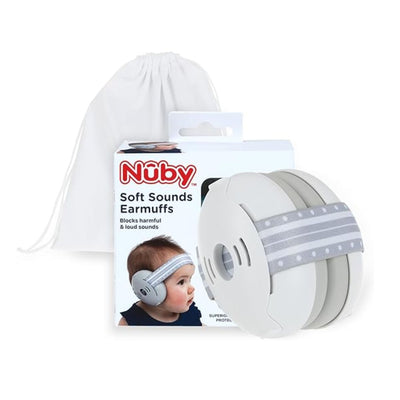Nuby Soft Sounds Adjustable Earmuffs for Babies - White