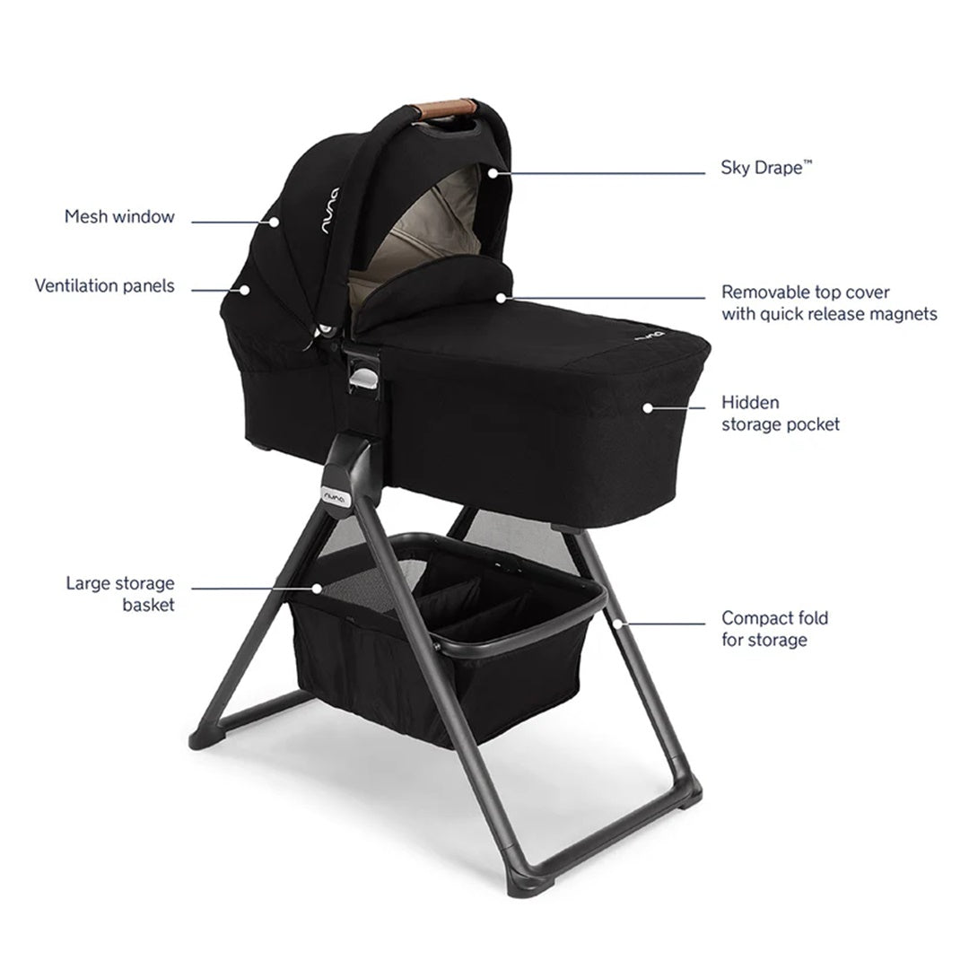 Nuna Mixx Series Bassinet & Stand - Caviar