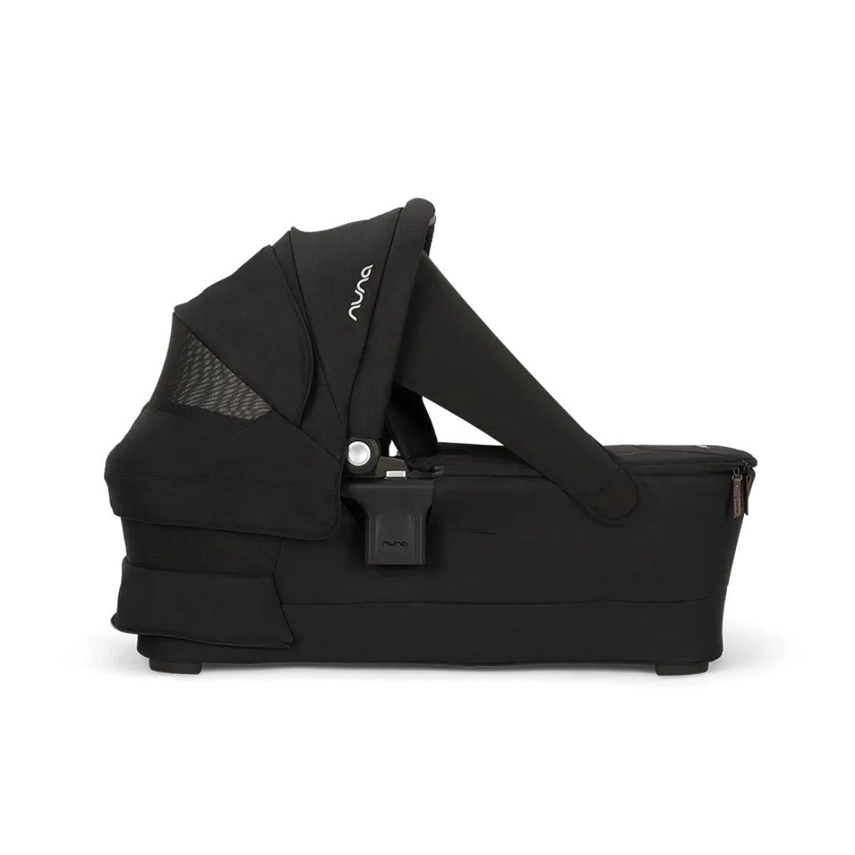 Nuna SWIV & TRIV Series Bassinet + Stand Caviar/Chocolate