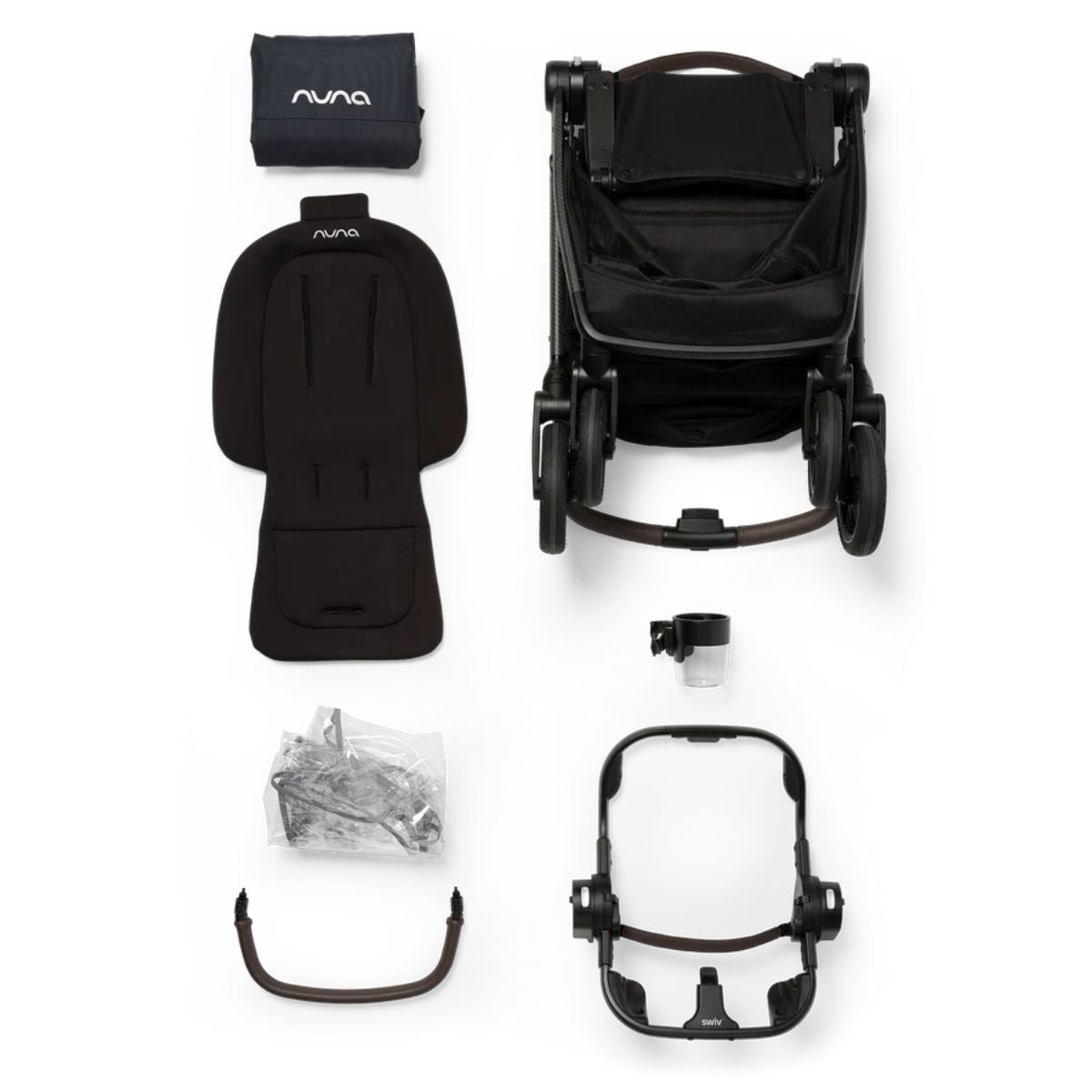 Nuna PIPA Urbn + Swiv Travel System - Caviar/Chocolate on Luna Baby Store Miami