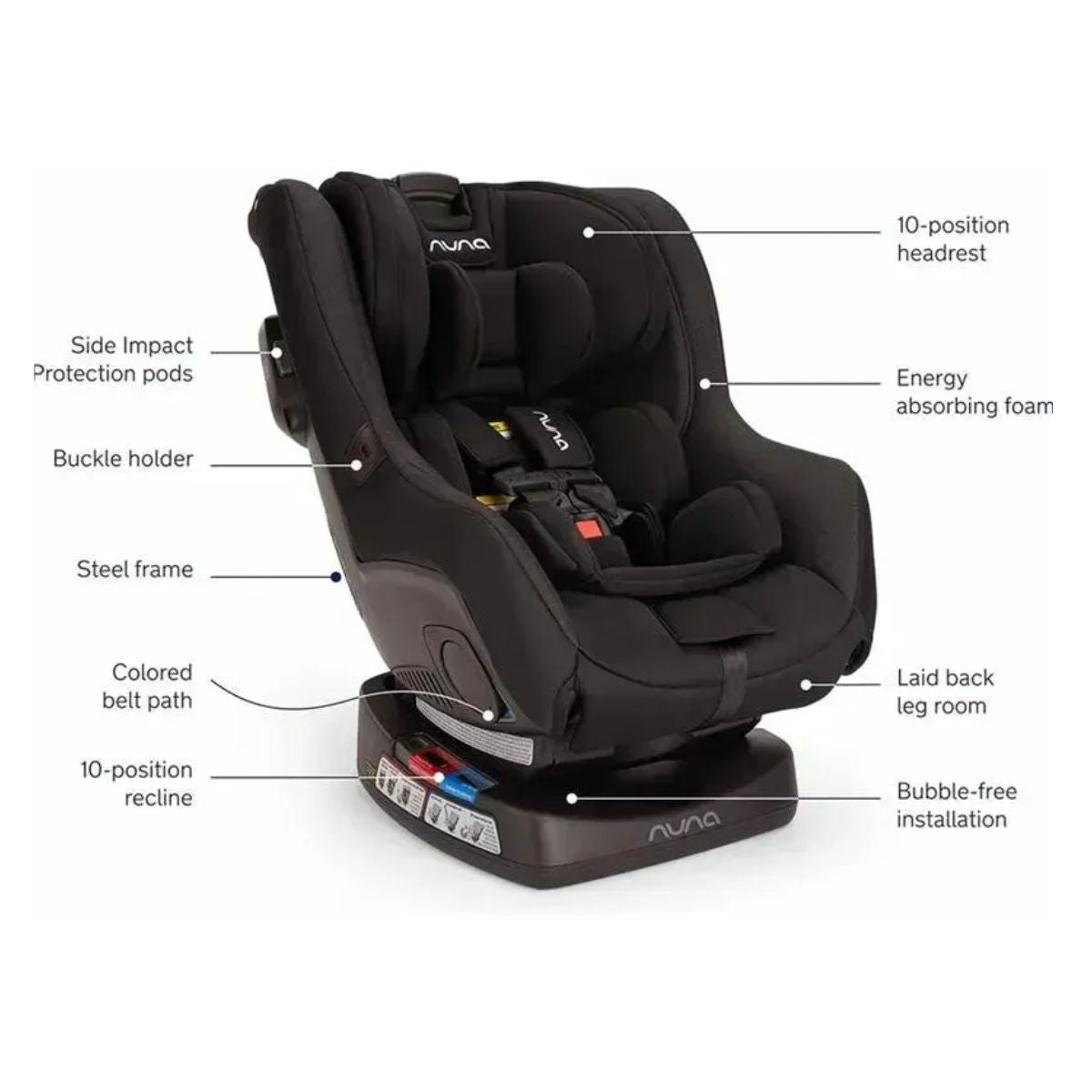 Nuna Rava Convertible Car Seat - Caviar
