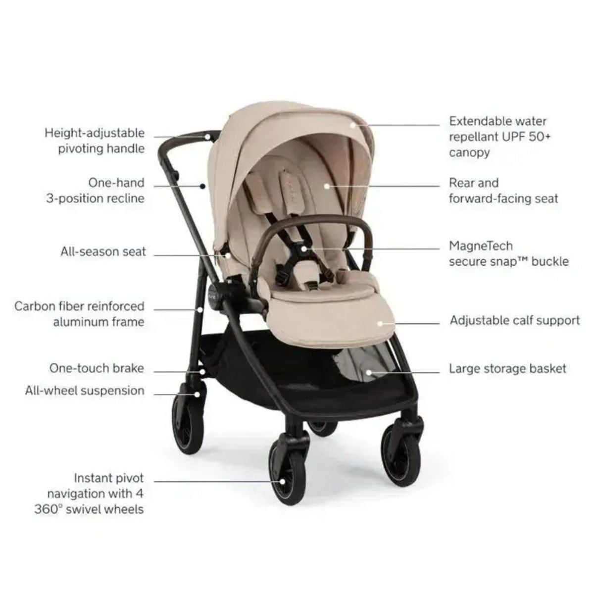 Nuna Swiv Stroller - Biscotti on Luna Baby Store Miami