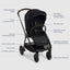 Nuna TRIV Next Stroller w/ Magnetic Buckle - Caviar/Chocolate on Luna Baby Store Miami