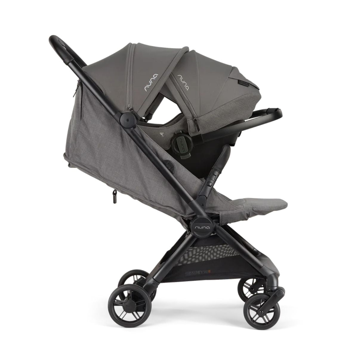 Nuna VIAA cabn Lightweight Travel Stroller -  Pewter on Luna Baby Store Miami