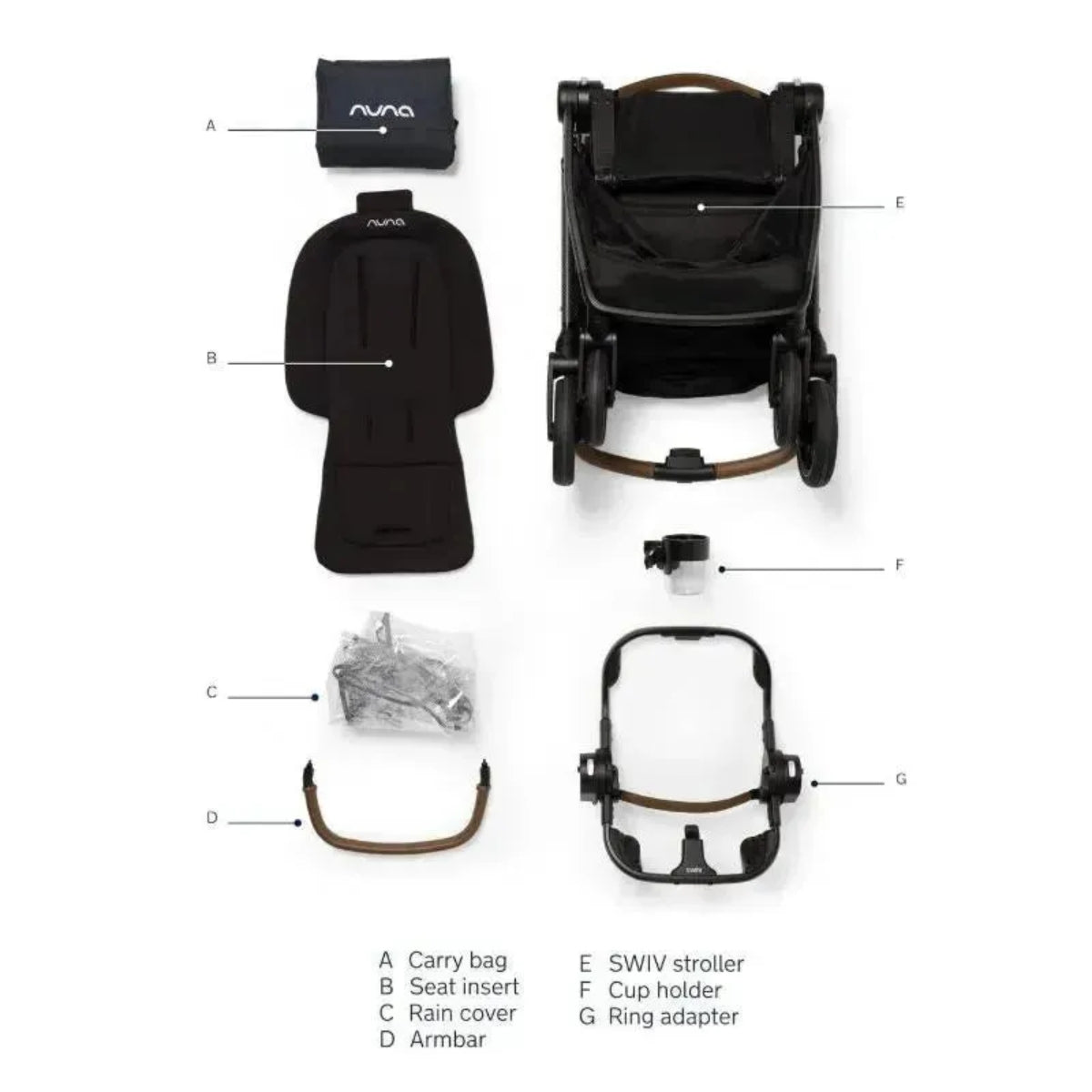 Nuna Swiv Stroller - Caviar